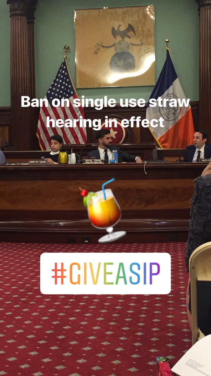 ArielPalitz's tweet photo. Important day @NYCCouncil hearing lead by @RLEspinal testimony by @@adriangrenier regarding ban of single use plastic straws in #NYC .. also evaluating the ability to allow hospitality venues to add #adminfees to help offset the rising costs of doing buisness #officeofnightlife https://t.co/LiIaj0Oq7L
