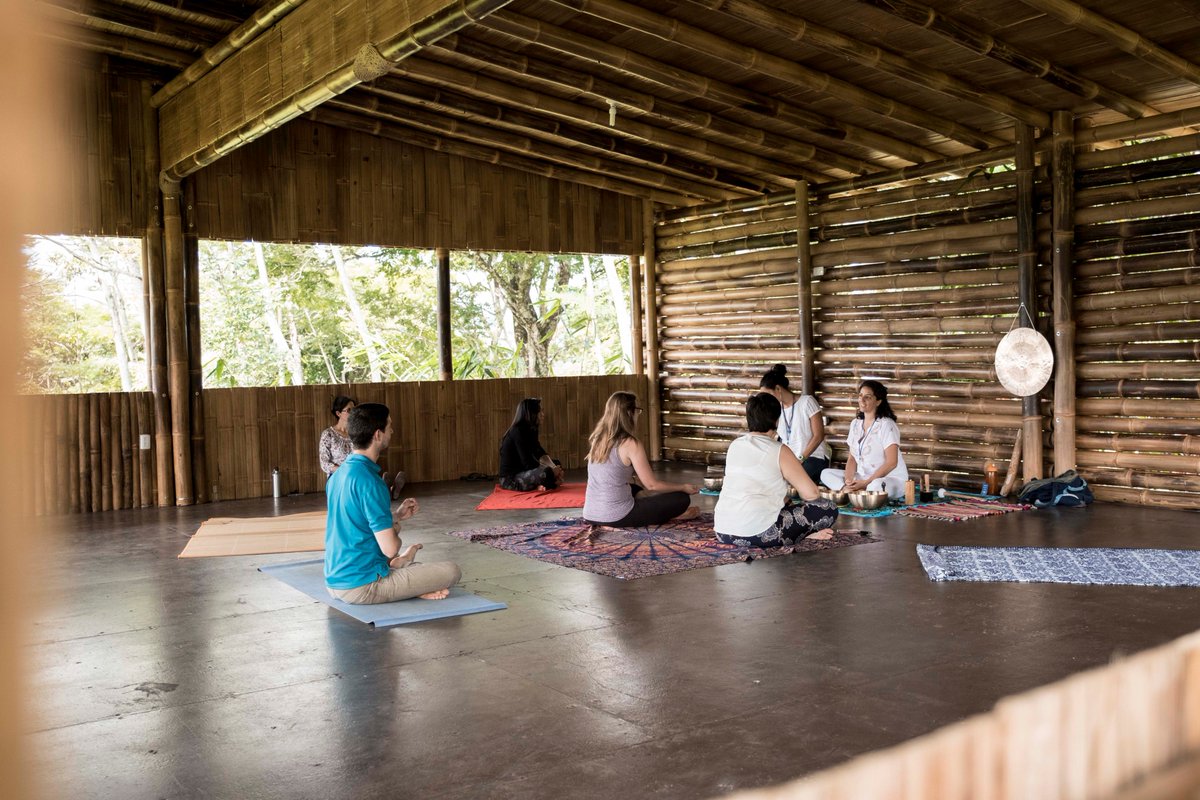 UPEACE's tweet photo. To commemorate Intl Day of Yoga, last Monday we inaugurated our Holistic Centre with a group meditation. This new facility in the #UPEACECampus will offer a quiet and relaxing space for our students and staff to reconnect with themselves. #YogaDay #UPEACELife #peace #YogaDay2018 https://t.co/BUI93vs2UZ