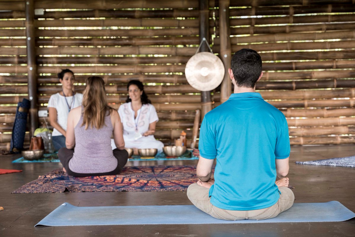 UPEACE's tweet photo. To commemorate Intl Day of Yoga, last Monday we inaugurated our Holistic Centre with a group meditation. This new facility in the #UPEACECampus will offer a quiet and relaxing space for our students and staff to reconnect with themselves. #YogaDay #UPEACELife #peace #YogaDay2018 https://t.co/BUI93vs2UZ