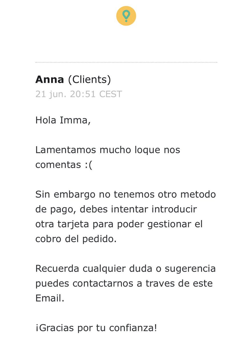 immaep's tweet photo. @Glovo_ES No hay modo de resolver una incidencia en mi Glovo, que no me deja usarlo (y quiero!). Debo haber enviado unos 15 mails ya ¿ideas? https://t.co/fXqCV0x0OE