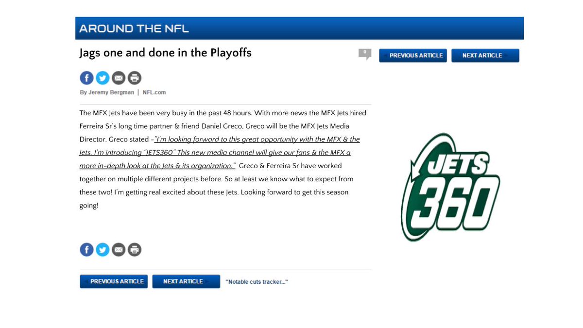 JetsMFX's tweet photo. The @JetsMFX are still at it. Now they have hired a media director. Daniel Greco @OfficialMFX #TheMFX #Jets https://t.co/9Qb5WE0FX0