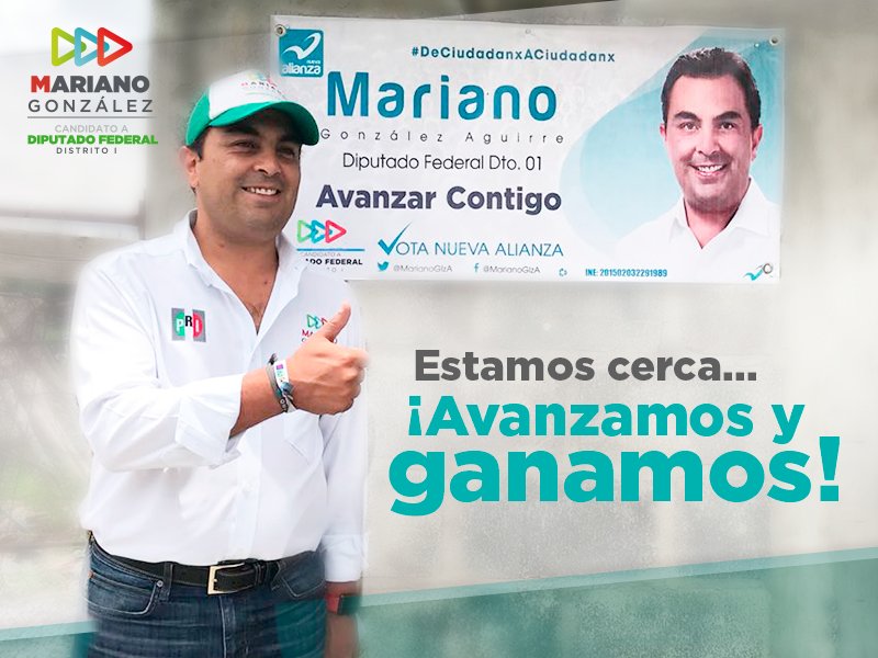 MarianoGlzA's tweet photo. No tengo duda que vamos a ganar, porque tenemos el mejor equipo y el Primer Distrito votará #TodosPorMéxico. ¡#EnEl1PorEl1 con @NATlaxcala!💯👍🏼 https://t.co/HxKECLmJWj