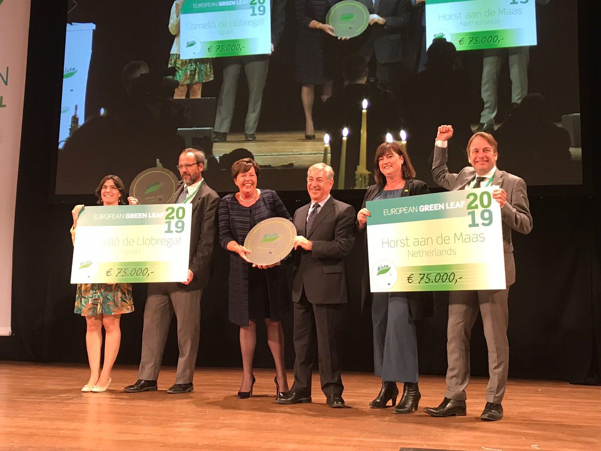 Horst aan de Maas is uitgeroepen tot winnaar van de European Green Leaf Award 2019! Een gedeelde eerste plaats met Cornellà de Llobregat (Spanje). 🎉