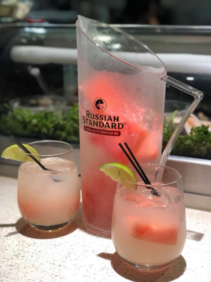 MikuniSushi's tweet photo. Happy first day of summer! Cool off with a Mikuni Pitcher! The featured flavors Watermelon Mule and Coconut Mojito are only valid until July 1st. (Restrictions apply, visit https://t.co/i9bWFDeifj for more info) #WatermelonMule #MikuniSushi https://t.co/fpoYI6OCaC