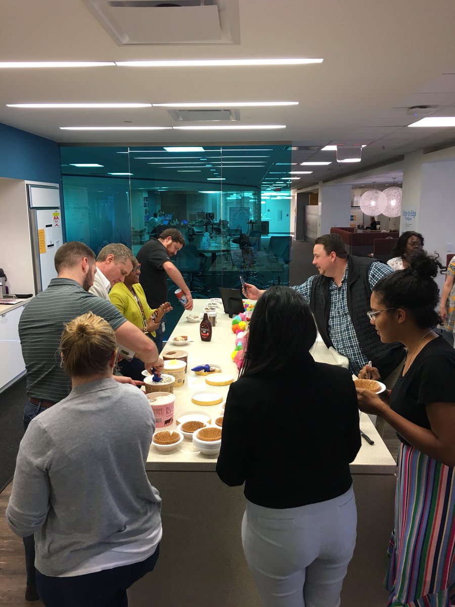 TheMindofJen's tweet photo. Days like today deserve ice cream and friends.  #IceCreamSocial on the floor celebrating the fun of summer time and our co-workers.

#ATTBizLife 
#LifeatATT 
#Club15
#SummerTimeIsForIceCream https://t.co/ii9obdJ8qC