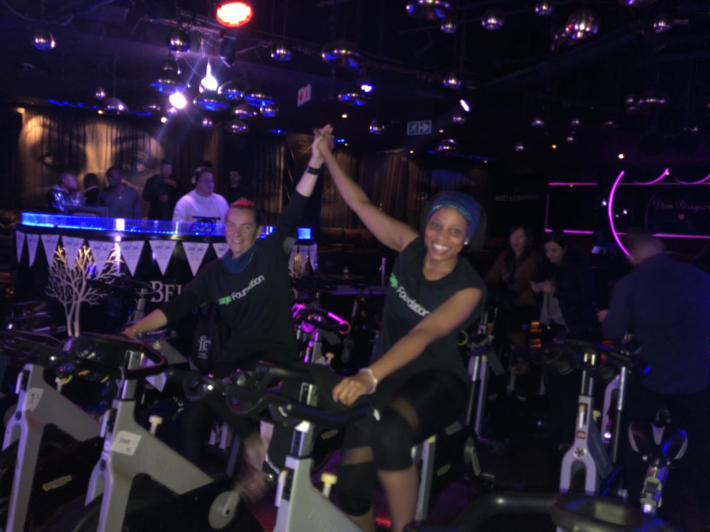 Kea_N's tweet photo. These amazing ladies are the last 2 women cycling @BelindaBouverie & @YvetteChoc 💃🏿 #ORT2SPIN @SageGroupZA @sagefoundation #RideforEducation https://t.co/02ZUu6YpmO