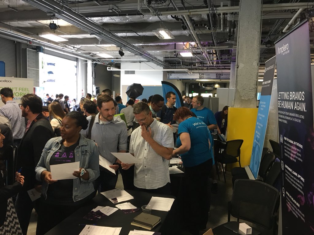 AmpleroInc's tweet photo. The @AmpleroInc booth is packed right now at #TechFairSeattle. Come by to talk #AI/#ML with one of Seattle’s hottest startups. https://t.co/aKwmBSyMGp