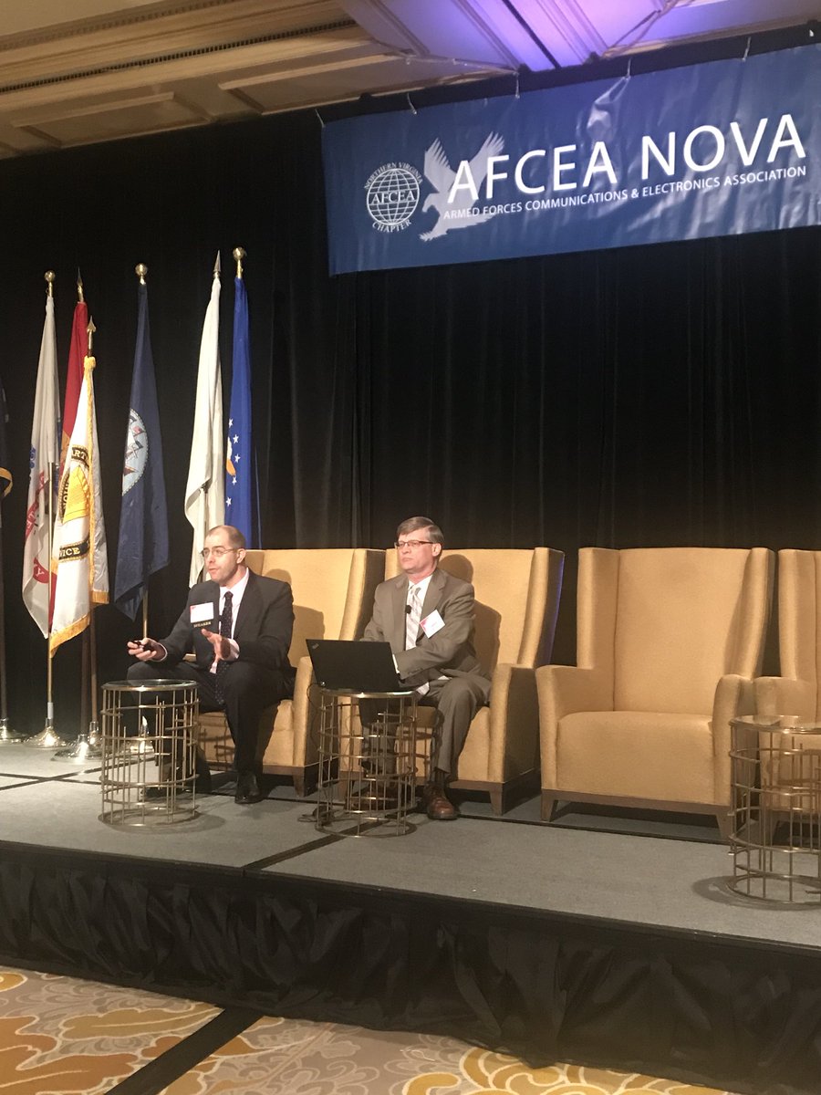ChetinDurak's tweet photo. @BGOV’s @kevinbrancato @CLeuthy discuss @USArmy #budget &amp; opportunities at @AFCEA @AFCEANOVA #Army IT Day https://t.co/DniDug1PrG