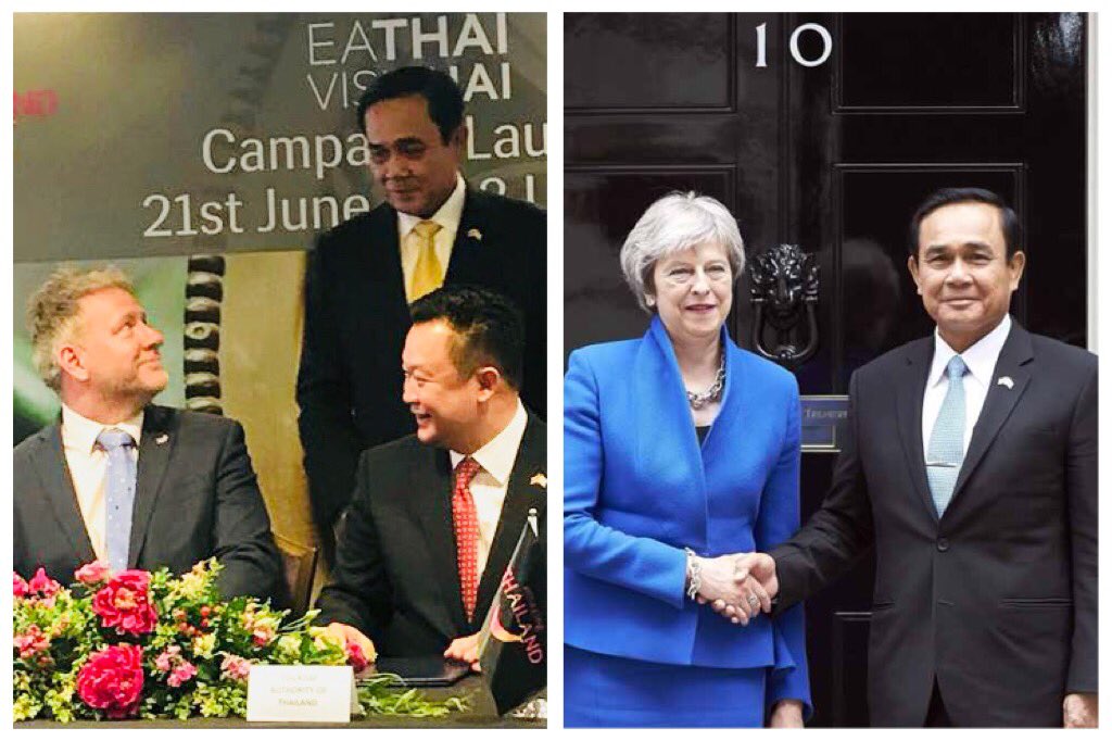 An honour and a privilege to meet General Prayut Chan-o-chan the Prime Minister of #Thailand today on his two day visit to London at the launch of a major campaign to promote UK-Thailand commercial and tourism links.  🇬🇧🤝🇹🇭 🙏🏻