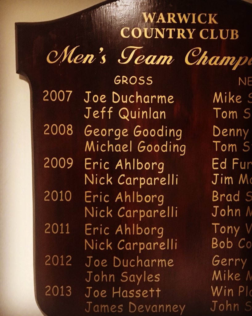 NickCarparelli's tweet photo. #TBT Had a little streak going a few years ago! ⛳️ #notonenottwo #glorydays #dynasty #warwickcc #rhodeisland @Warwickgolfshop https://t.co/weer5FyfnQ