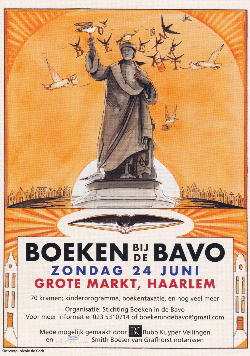 louistinner's tweet photo. Aanstaande zondag boekenmarkt bij de Bavo in Haarlem. Komt allen! #boeken #lezen #literatuur #boekenmarkt #Haarlem #Bavo https://t.co/6sB2bIptdE