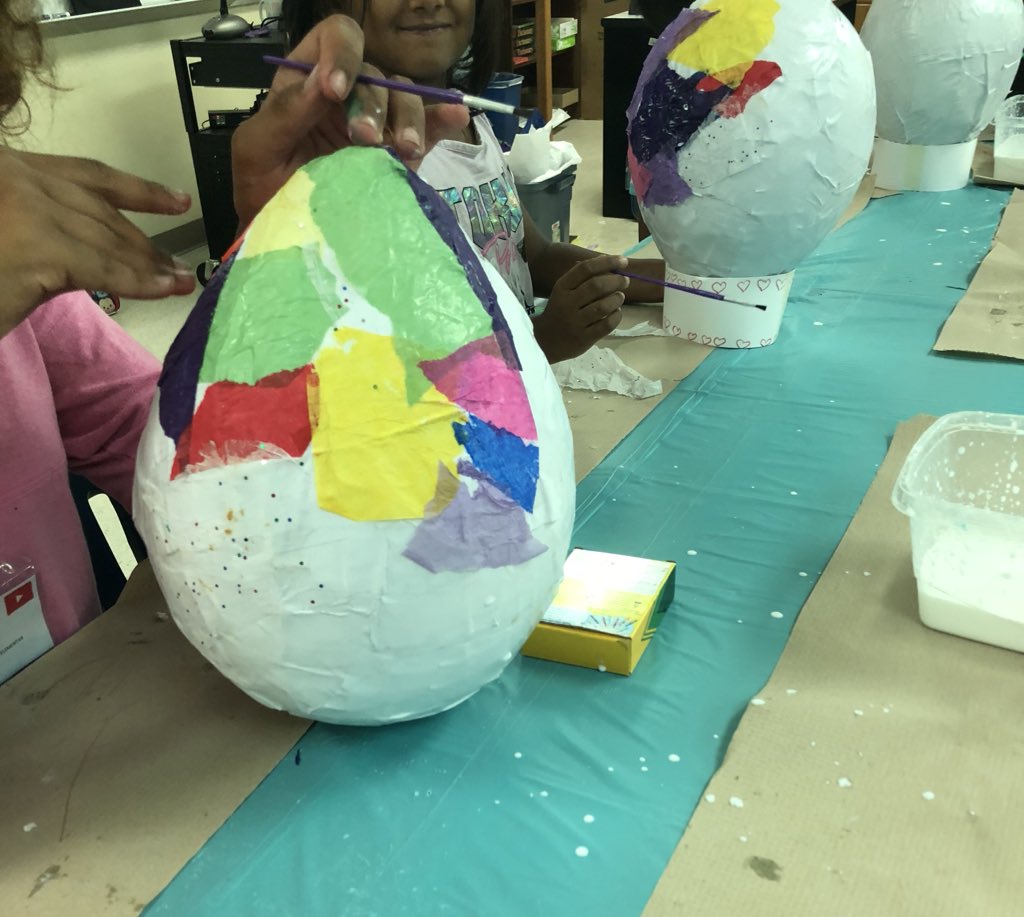 EASAGE_CFB's tweet photo. Paper mache, paint and clay- Oh My! Check out the creativity in #ArtRocks #ArtFactory and #MyArtisticWorld today! #EASummerFun #CFBMattersToMe https://t.co/ihK0lqnE1J