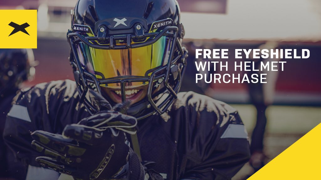 riddellnextgen's tweet photo. What’s better than getting a new helmet? Getting a free eyeshield with your new helmet! ✖️🏈 Gear up now at https://t.co/yYHEzcXV5V https://t.co/pJbjP1DiJp