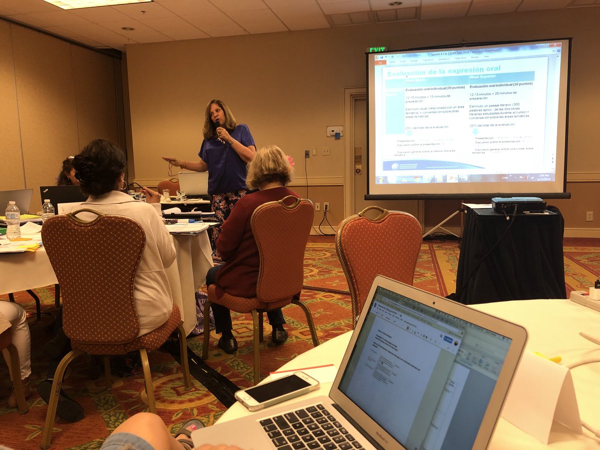 kauffmantastic's tweet photo. This IB Spanish Language B training has been some of the most effective and exciting PD I’ve ever experienced! It’s wonderful to work with some many other acclaimed Spanish teachers who find joy in their subject! My head hurts!!
#lacasadekauffman 
#allenhighschool 
#AllenIB
#IBO https://t.co/LUHS1GeKcS