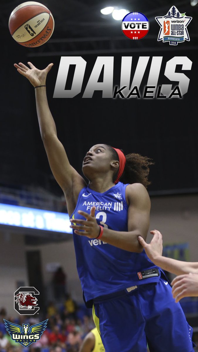 Who wants to see <a href="/KaelaD3/">Kaela D👑</a> in the WNBA All-Star Game? Just tweet her full name or Twitter handle and #WNBAVote ... or keep it simple and hit retweet! #Gamecocks <a href="/dawnstaley/">dawnstaley</a> @dallaswings