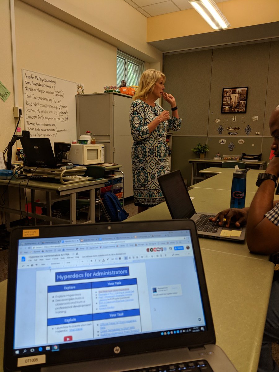 MeganVickeryVPS's tweet image. Gettin&apos; hyped about #hyperdocs with @Mychael_Irwin2 - continuing to learn to be a better #FutureReadyAdmin