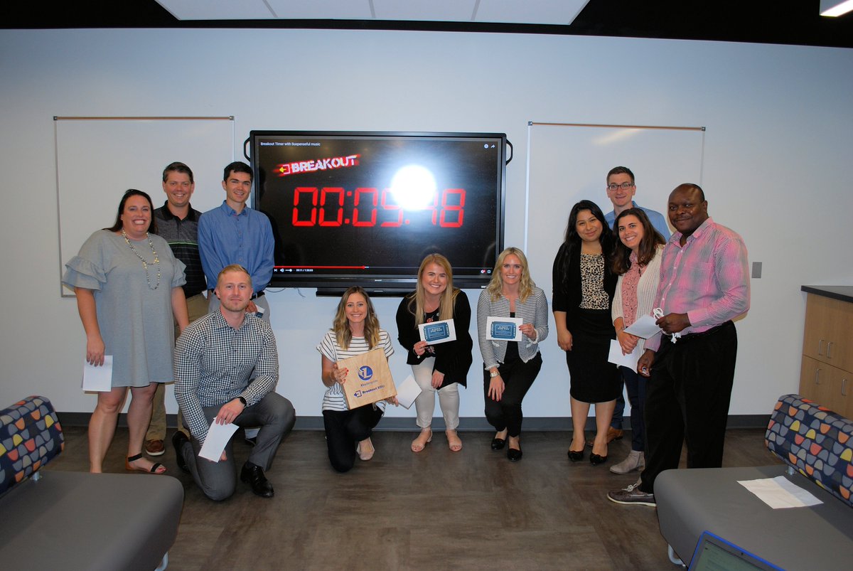 Started the tech orientation for some of the new #leydenpride teachers with a #breakoutedu this morning. Today was the first day they all met and they did a great job working together to finish with 5:48 to spare! <a href="/breakoutEDU/">Breakout EDU</a>