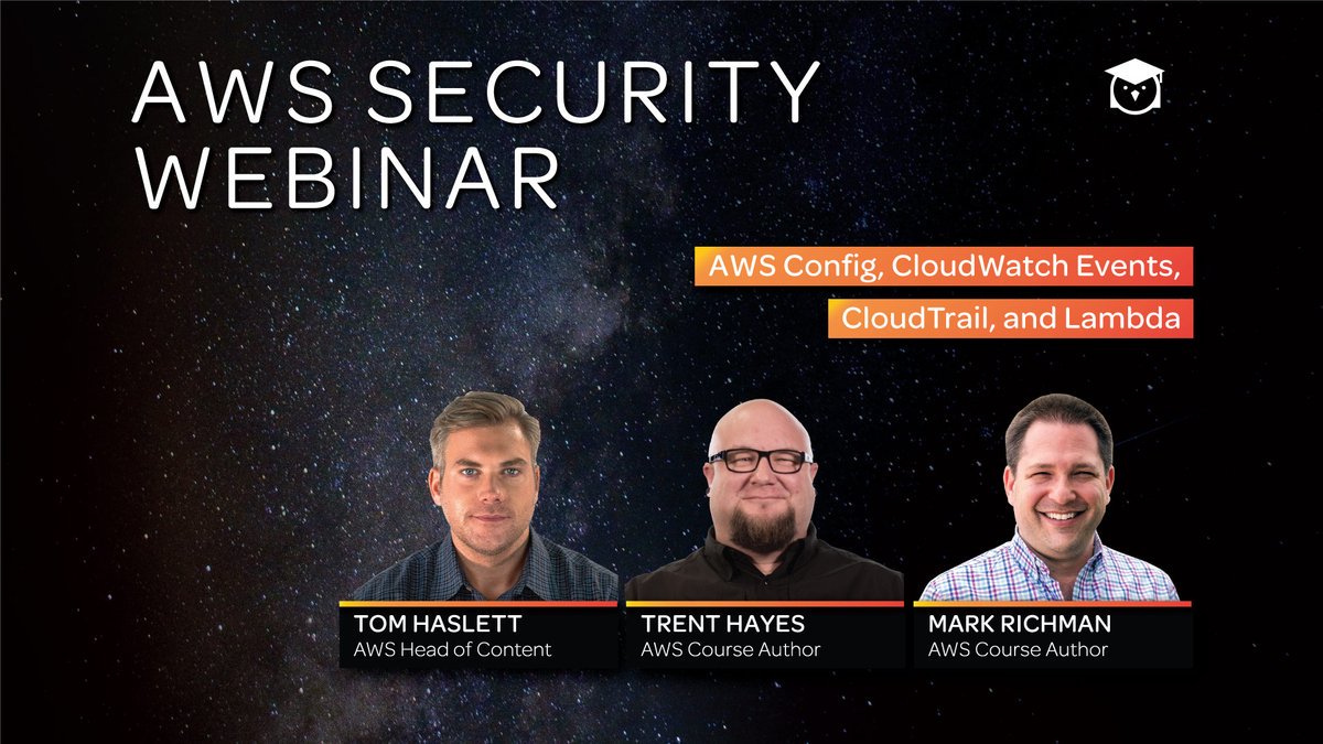 waydetraining's tweet image. Join the Linux Academy AWS team for a live security webinar on Wednesday, June 27th at 10:30am CST.  @trenthayesLA @mrichman and @thaslett will discuss Security Automation in AWS.

To Learn more and Register: bit.ly/2Jl5uoq
#WeAreLinuxAcadey #aws