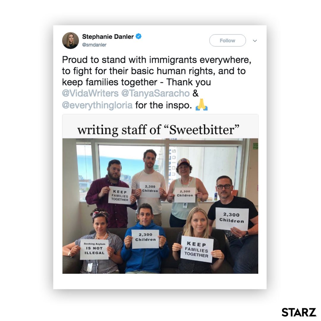 STARZ's tweet photo. The #OneVidaAtATime initiative has united our STARZ family and our community. We stand with our writers &amp; creators and their efforts to #KeepFamiliesTogether and proudly support them with a contribution of $10,000 to @raicestexas. https://t.co/4jkWyGBnMB
