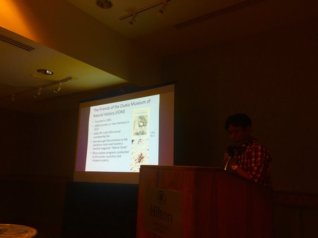 RebaFay's tweet image. Friends of the @osaka_shizenshi The Osaka Natural History Museum founded in 1955 has 1600 members! They explore nature, do #citzenscience surveys-inc. an urban biodiversity survey! Curator So Ishida talks about the incredible community they have built &amp;amp; support! #amswsm2018