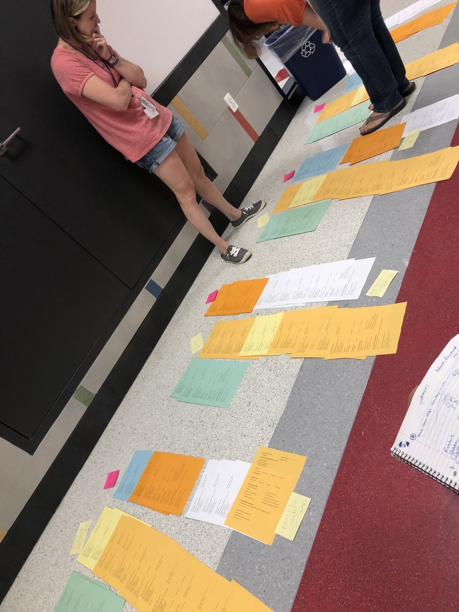MsMiletto's tweet photo. Using the 4 Cs to create class lists for next year...collaboration, creativity, thinking critically, and communicating! Why aren’t the yellows the same color? 😤 #elementaryprobs https://t.co/6VyNa6FA7a