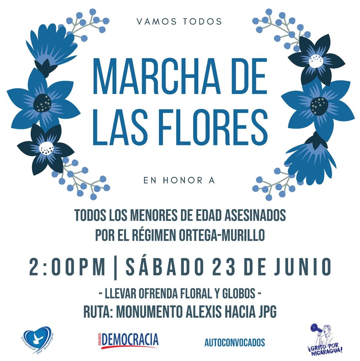 movpuente's tweet photo. Sumate a exigir justicia y libertad #SOSNicaragua https://t.co/4ApnP7p1vo