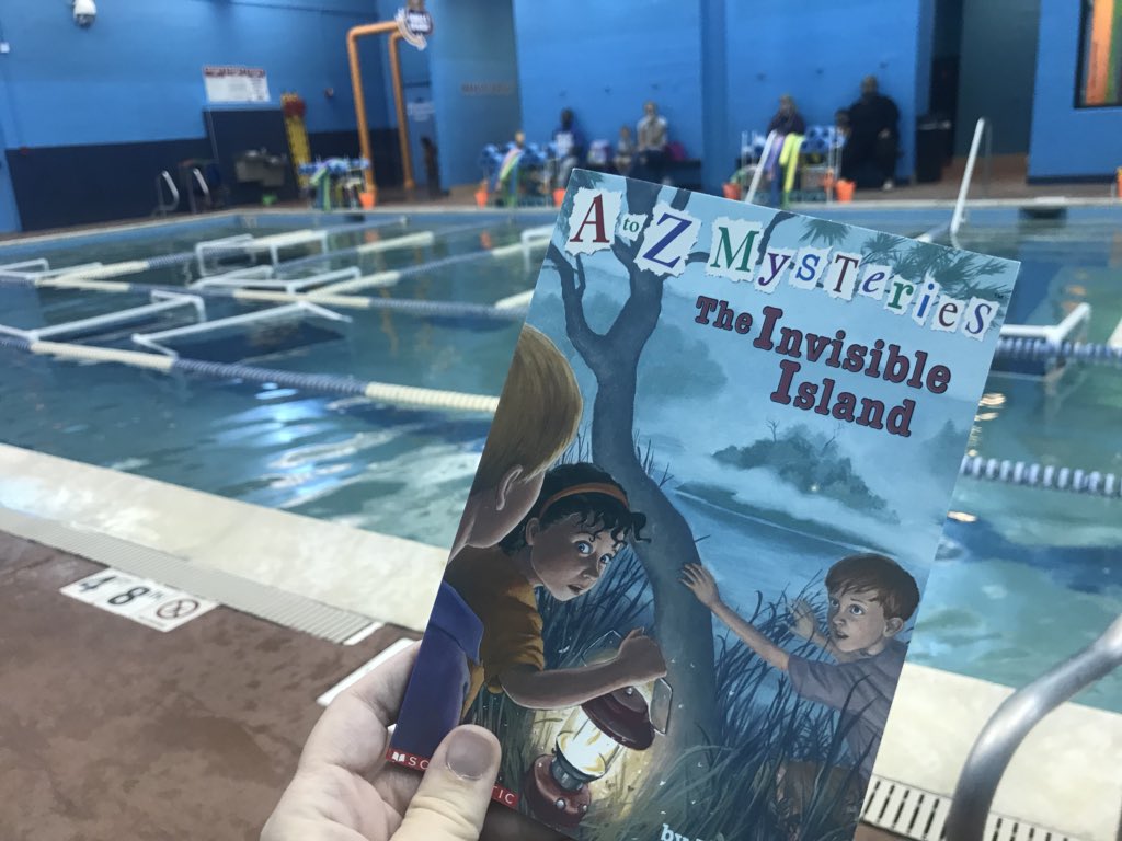leahod's tweet photo. My current #swimclassread is Invisible Island.  #RobRoy #atozmysteries #d100pride https://t.co/KwMdgvnl04