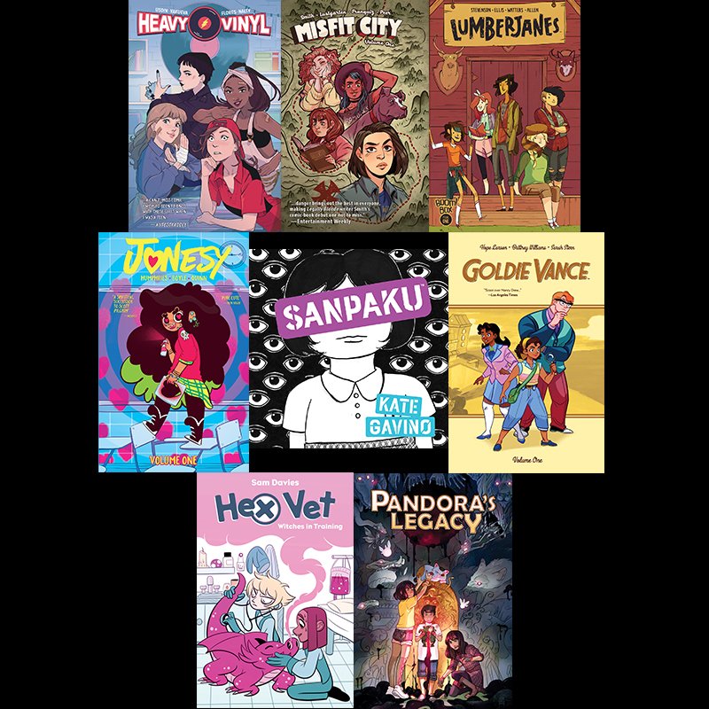 Eight BOOM! Studios titles have been chosen for @CBCBook's #GraphicNovelWomen Showcase! Find these and more graphic novels by amazing female creators at bit.ly/2yy7e96   #CBCShowcase #kidlit