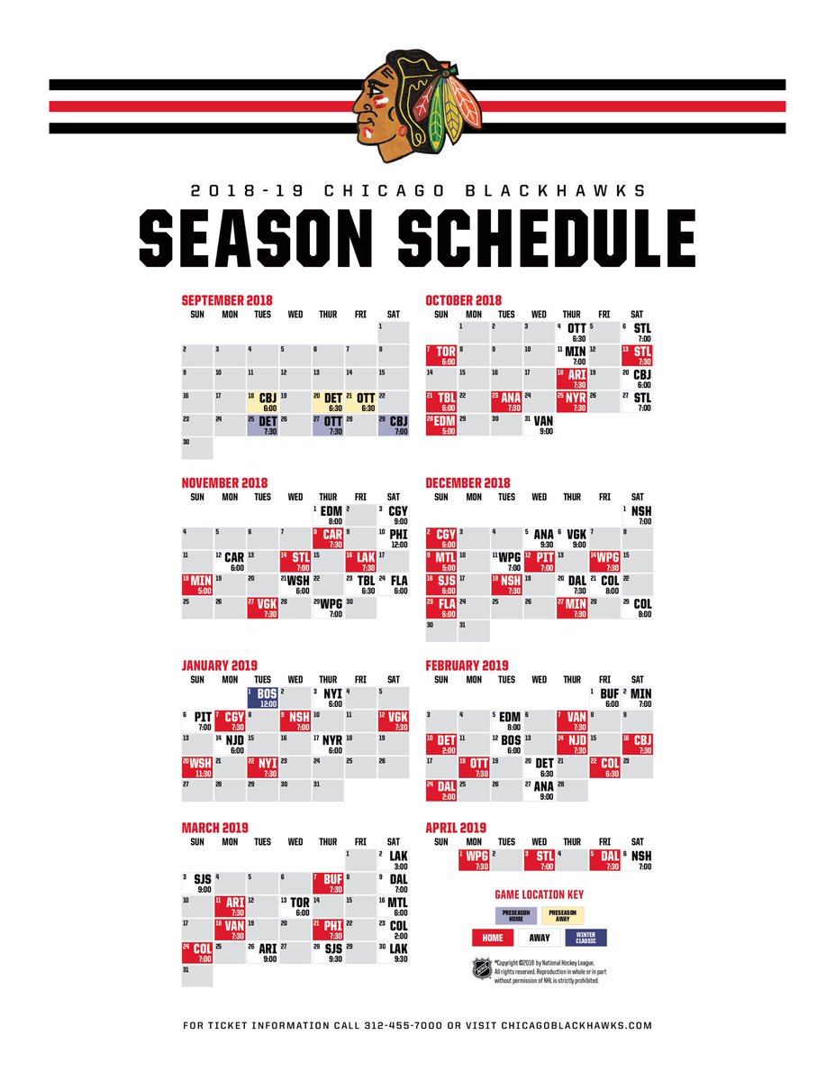 Blackhawks Schedule 202021 Printable Customize and Print