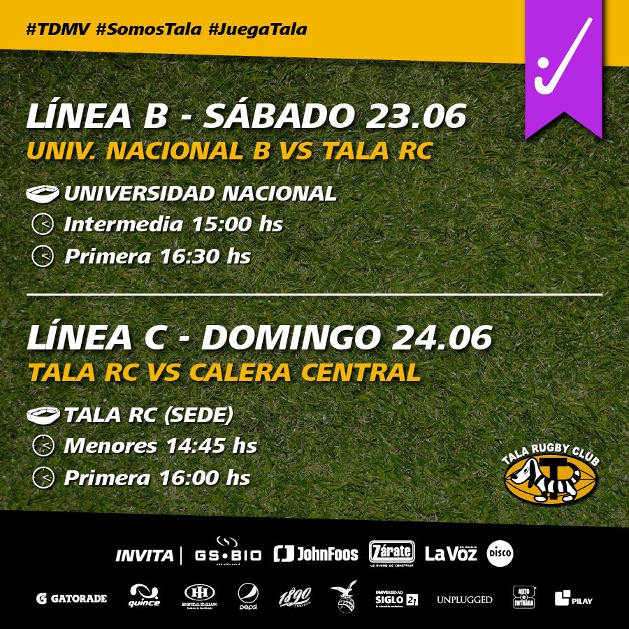 TalaRugbyClub's tweet image. JUEGAN LAS CHICAS!!
Este fin de semana las chicas de la Línea B visitan a Universidad Nacional el sábado mientras que el Domingo la Linea C recibe a Calera Central!!
Vamos las chicas!