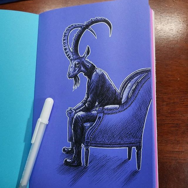 bugsandbears's tweet image. Daily drawing challenge in black and white ink on colored paper in my rainbow sketchbook!

@therainbowfactory #rainbowsketchbook #blue #coloredpaper #drawing #dailydrawingchallenge #inkdrawing #goat ift.tt/2tj5VFR