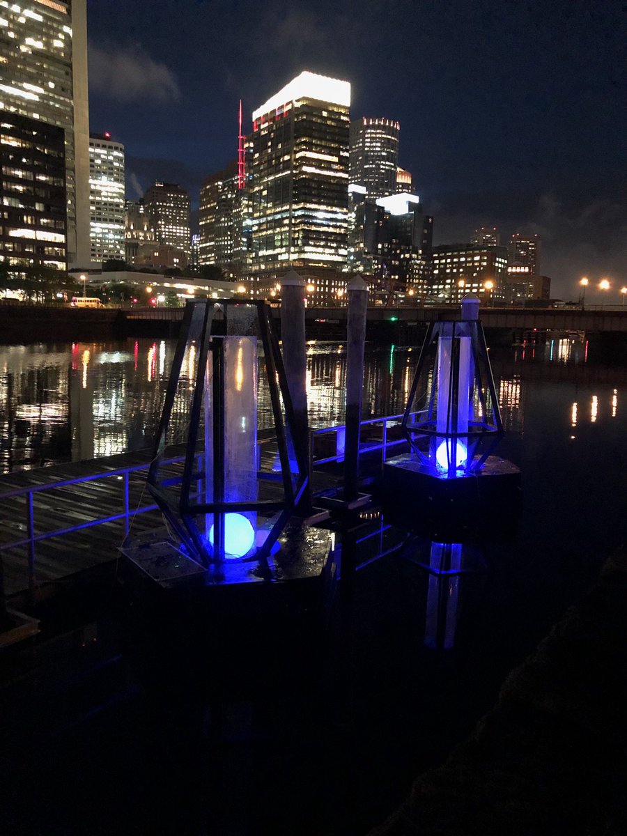 RisingWatersBOS's tweet photo. Our piece glows at night! Check it out! #risingwaters https://t.co/YAoI47a8Ve