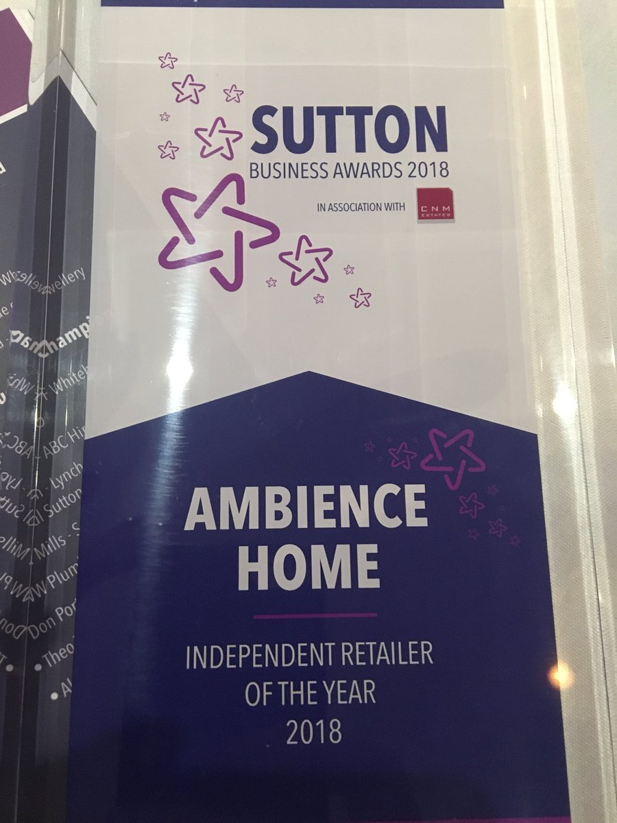 Wooo hoo officially awarded Best independent retailer of the year for the third year running #suttonawards #hattrick #bestindependantrerailer