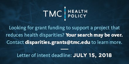 HealthPolicyTMC's tweet photo. We're giving away nearly $1 million in grants to @TXMedCenter members to support programs that reduce health disparities. More information at https://t.co/4PvDw4YNib #healthpolicy https://t.co/PGceemiJjJ