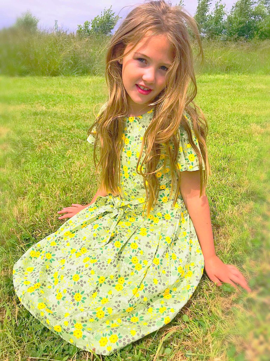 BritishDesigns's tweet photo. Buttercup Princess dress: A riot of buttercups, daisies and cowslip. A stunning representation of British meadow on 100% woven cotton fabric. 
Best selling dress in June. https://t.co/cmM1gDcmJG
