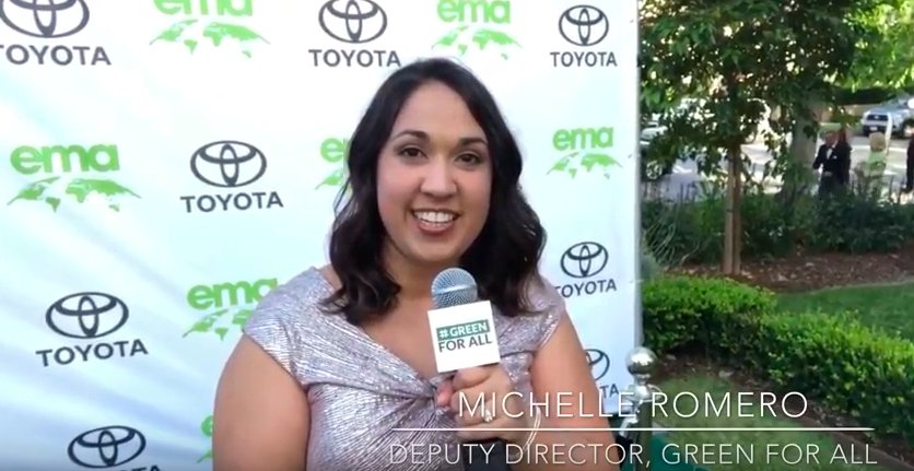 GreenForAll's tweet photo. Green For All Deputy Director @michelledreams2 worked the green carpet at the @green4EMA Honors Gala. Here's a recap of some of the most inspirational moments of the evening: https://t.co/xg7x2fiH1s #emahonors #afuturetofightfor #cleanairday #greenforall https://t.co/lRjeIqrgnA