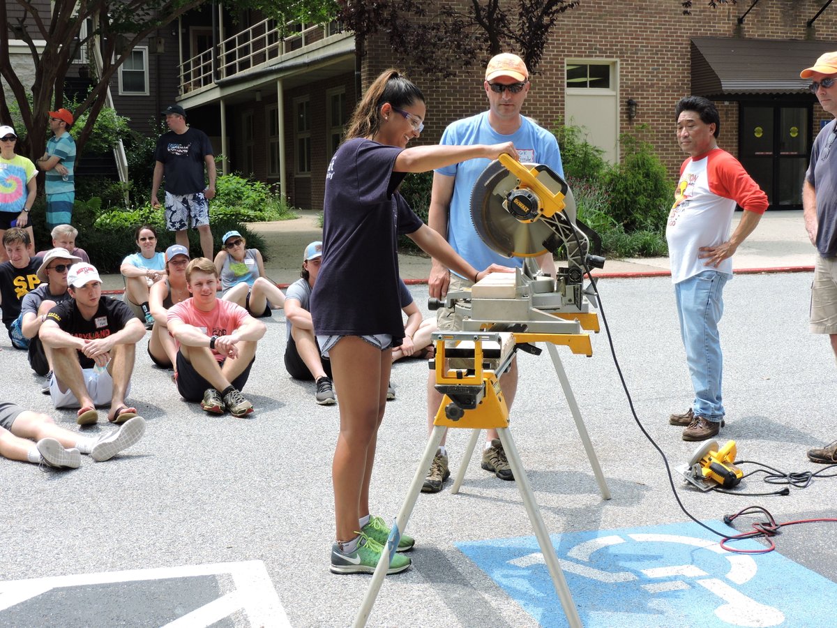 <a href="/woods_church/">Woods Church</a> mission trip volunteer Hannah Sloat was a fast learner.  The WoodsWork volunteers started building houses in Harrisburg today w/Habitat for Humanity. Kirk Gruebel's a good teacher.  capitalgazette.com/neighborhoods/…