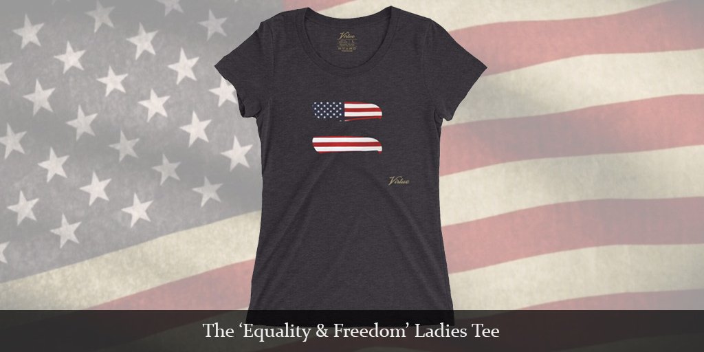 virtuetees's tweet photo. @ParkerMolloy Since we really do care as well, we're donating 100% of all profits from our 'Equality &amp; Freedom tee' to a charity on this list of your choice. This is probably what @flotus should have been wearing. Happy to send one your way if you'd like.  https://t.co/o2z7soC8PO https://t.co/fflJOFF7ia