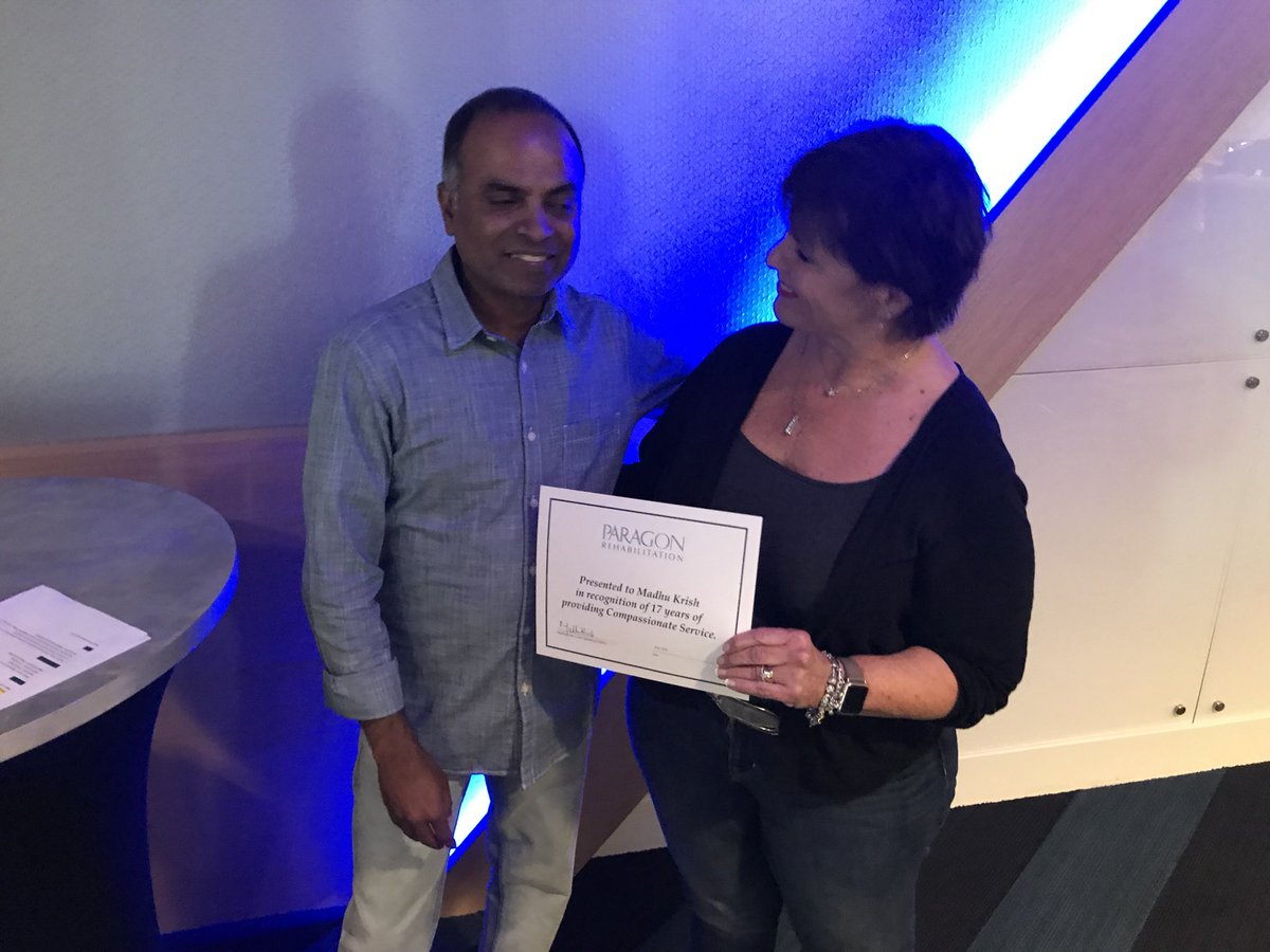 SynchronyRehab's tweet photo. We are celebrating 176.5 years of service with our home office tonight under the amazing leadership of our COO, Madhu! #BPTW #WellWithParagon https://t.co/HjYPeGJcAQ