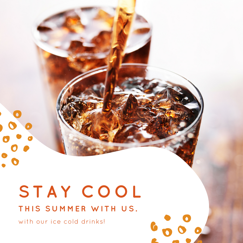 Summer is here!!! ☀️ Beat the heat with our ice cold drinks! #Summer #Drinks