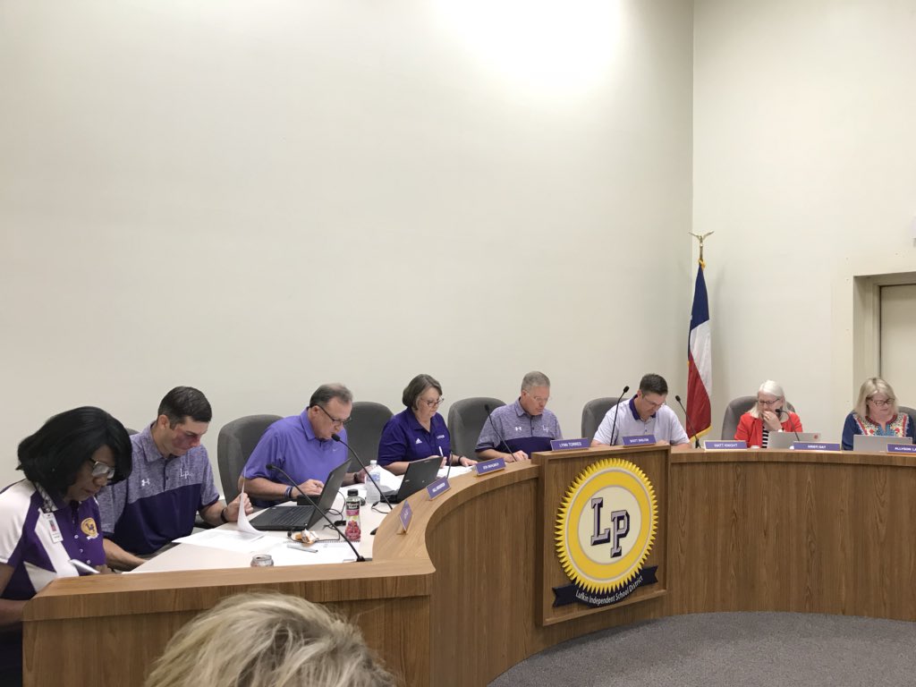 First <a href="/TeamLufkinISD/">Lufkin ISD</a> Board Meeting with <a href="/lynn_ltorres/">Lynn Torres</a> at the helm! #WeAreLufkin #NoLimits