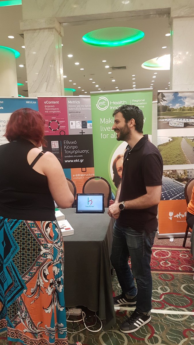 georgiosmeg's tweet photo. 2nd day - Hellenic #Innovation Forum #HIF18 another #startup informing participants #Healthierapp, making our booth interactive according to #Vitality Festival #EITHEALTH Toolkit methods 4 citizen engagement #EKTgr presented funding & #EITHEALTH #INNOSTARS #HUB #GR in our session https://t.co/OnnlLbBb53