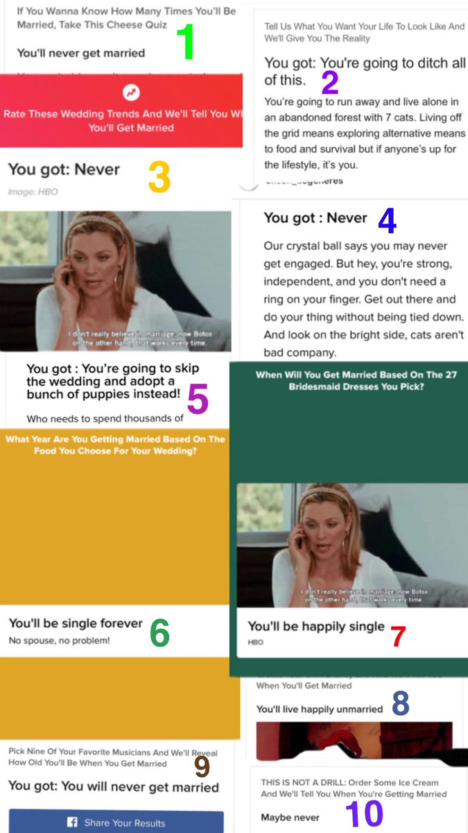 ileankinnane's tweet photo. It has officially been a total of 10 times that @BuzzFeed has predicted that I won’t be getting married. I assure you I always take these quizzes honestly. I am starting to worry. PLZ RT to save a life. Also RT until @andylassner and @TheEllenShow see this bc I need their help <3 https://t.co/iCEGQWlfDd