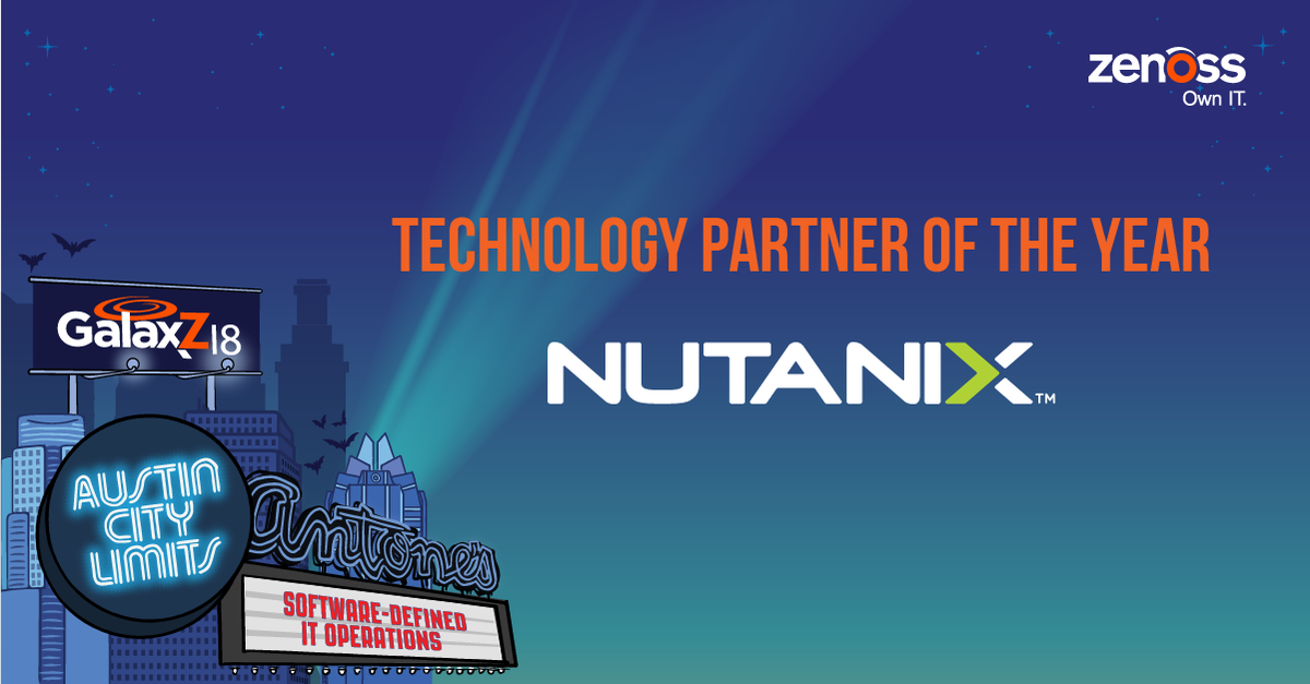 zenoss's tweet photo. .@nutanix, congratulations on winning our Technology Partner of the Year #GalaxZ18 #ZAward. Thanks for all that you do! https://t.co/ysy94PTavQ