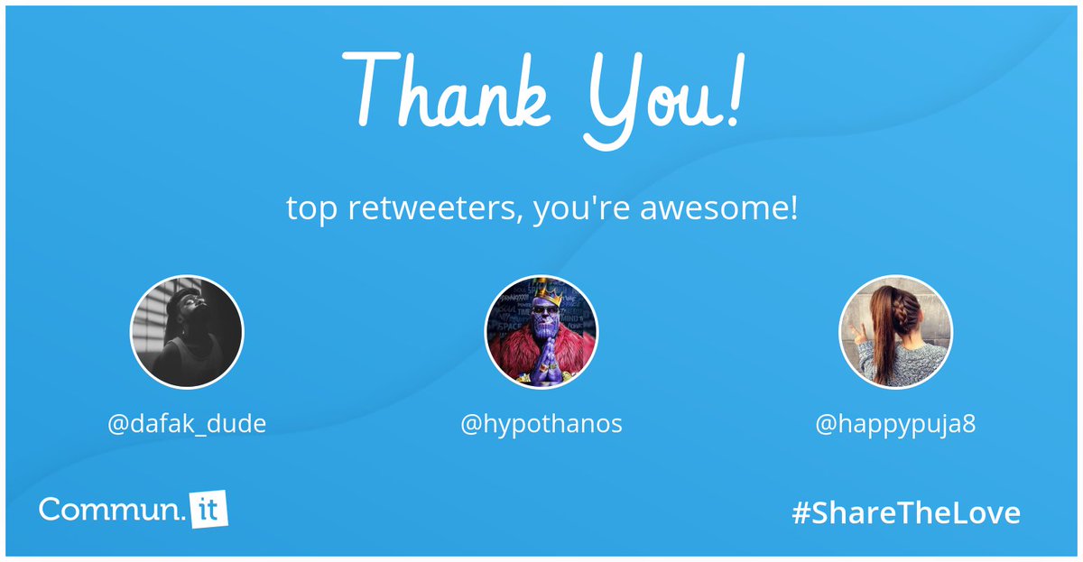 @dafak_dude @hypothanos @happypuja8 appreciate your recent #retweets have an awesome day! :) #TopMembers #Thanks - 🚀Twitter growth with commun.it/grow-your-foll…