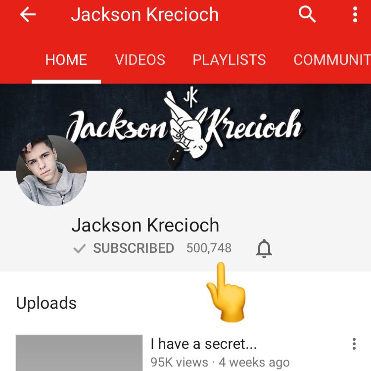 Just_Jylan's tweet photo. @jacksonxkrec AND 500K+ on YT!! I stan a king 🤴🏻🤴🏻🤴🏻 #jackstans https://t.co/zNFkBu0jiK