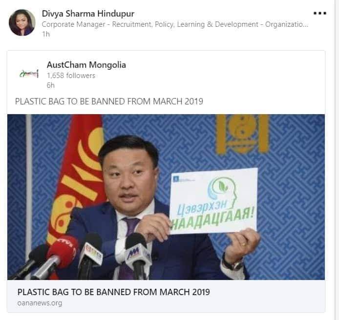 Монгол Улс нэг удаагийн нийлэг уутнаас татгалзсаныг дэлхий нийт талархан хүлээж авч байна.