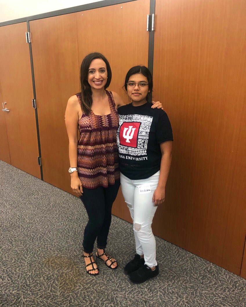 Gabby_Gonzalez's tweet photo. My “little” from @BigBroBigSisIND is not so little anymore! She will soon be a HS senior! Exciting night at graduation gear up event to get her ready for college application process 👍🏼#BeBigforKids https://t.co/2ZNHbXMvqr