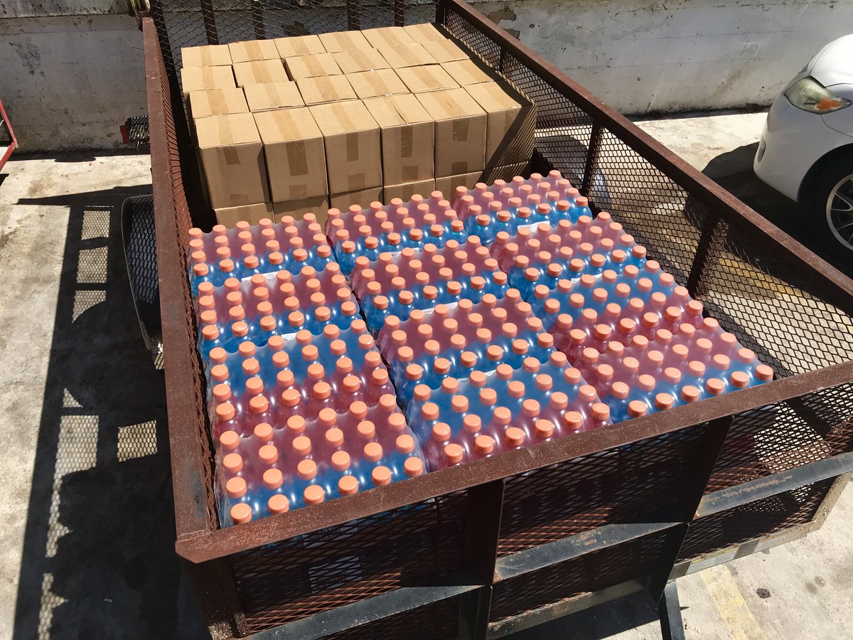 DFWscanner's tweet photo. Today we were fortunate enough to distribute 1,176 bottles of Gatorade and 576 bottles of Propel to the Azle FD, Azle PD, and Crowley FD Stations 1 &amp; 2! The generous @CommFoodBankFW donated three pallets of beverages to emergency responders in need. A great organization! https://t.co/3jP3aGL4CE