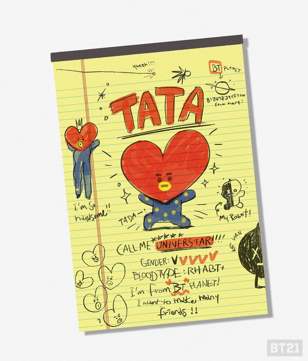 He also made Tata, his BT21 character, genderless. Opting to put a series of 'v's or hearts on its profile.